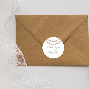 Elegante Perlen-Brautparty  Runder Aufkleber