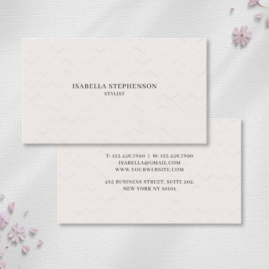 Elegante Perlen-Chevron Minimal Profi Visitenkarte