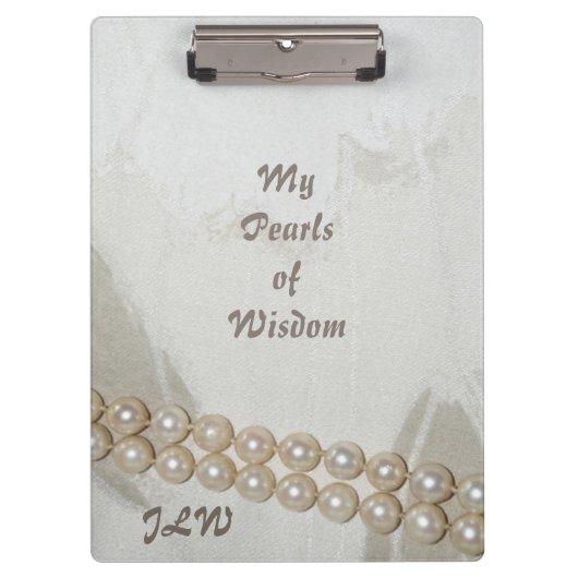 Elegante Perlen der Weisheit Stilvoll Klemmbrett (Vorderseite)
