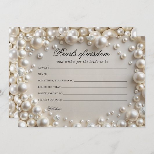 Elegante Perlen der Weisheitskarte Einladung (Vorne/Hinten)