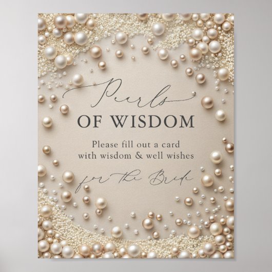 Elegante Perlen des Weisheit-Brautparty Poster (Vorne)