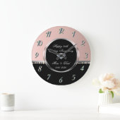 Elegante Perlen Diamonds 25. Hochzeit Große Wanduhr (Zuhause)