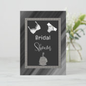 Elegante Perlen & Fingerie Einladung (Stehend Vorderseite)