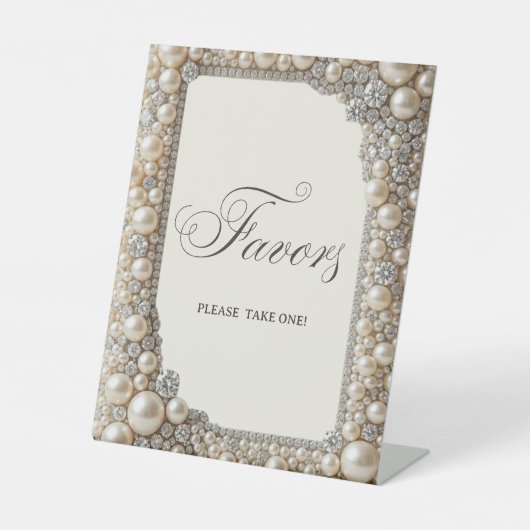 Elegante Perlen Geschenke Schild (Vorderseite)