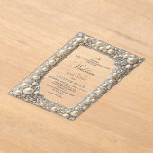 Elegante Perlen Hochzeit Acryleinladungen (Ablage )