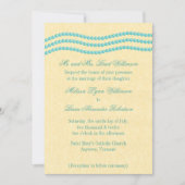 Elegante Perlen Hochzeit Einladung, Türkis Einladung (Vorderseite)