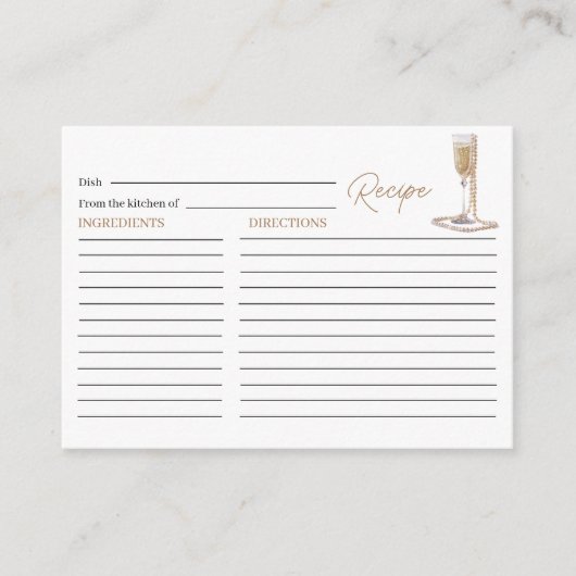 Elegante Perlen im Wasser und Bridal-Show in Prose Begleitkarte (Vorderseite)