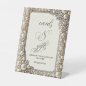 Elegante Perlen Karten und Geschenke Schild (Vorderseite)