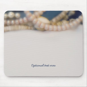 Elegante Perlen & Meeresmuscheln Strand Personalis Mousepad