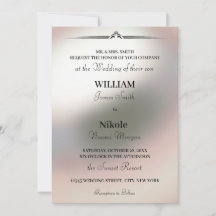 Elegante Perlen-Minimalismus-Hochzeitseinladung