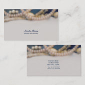 Elegante Perlen & Muscheln Beachy Chic Visitenkarte (Vorne/Hinten)