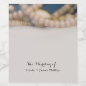 Elegante Perlen & Muscheln Strandweine Weinetikett (Einzelnes Label)