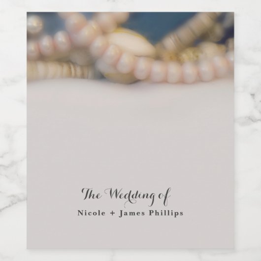 Elegante Perlen & Muscheln Strandweine Weinetikett (Einzelnes Label)