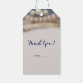 Elegante Perlen & Muscheln Tropical Beach Hochzeit Geschenkanhänger (Rückseite)