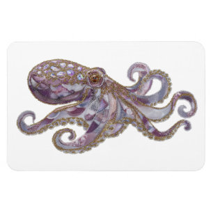 Elegante Perlen-Oktopus-Kunstillustration Magnet