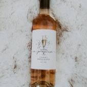 Elegante Perlen & Prosecco Brautparty Gefallen Weinetikett