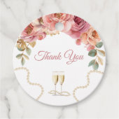 Elegante Perlen & Prosecco Brautparty Geschenk Tag Geschenkanhänger (Vorderseite)