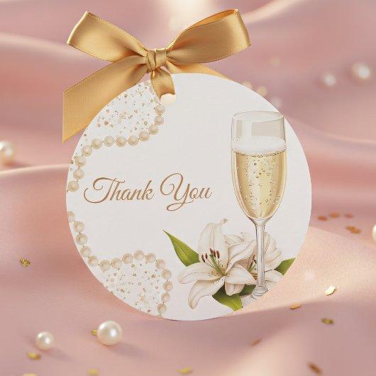 Elegante Perlen & Prosecco-Brautparty-Geschenkanhä Geschenkanhänger