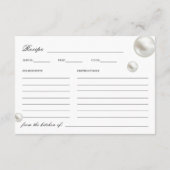 Elegante Perlen & Prosecco Brautparty Rezept Begleitkarte (Rückseite)