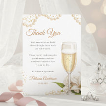 Elegante Perlen & Prosecco Brautparty Wasserfarbe