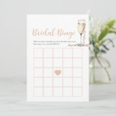 Elegante Perlen & Prosecco Bridal Bingo Game Card Einladung (Stehend Vorderseite)