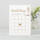 Elegante Perlen & Prosecco Bridal Bingo Game Card Einladung (Stehend Vorderseite)