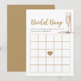 Elegante Perlen & Prosecco Bridal Bingo Game Card Einladung