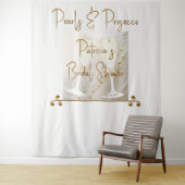 Elegante Perlen & Prosecco Bridal Dusche Hintergru Wandteppich (Beispiel)