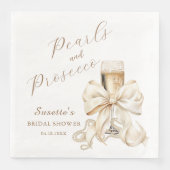 Elegante Perlen & Prosecco-Junggesellinnen-Abschie Serviette (Vorderseite)