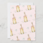 Elegante Perlen & Prosecco Rosa Schleife 50. Gebur Einladung (Rückseite)