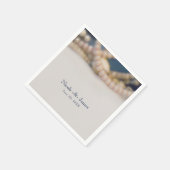 Elegante Perlen & Sea Muschel Beach Hochzeit Empfa Serviette (Ecke)