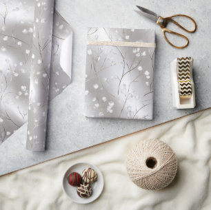 Elegante Perlen Silber Frost Glanz Abstraktes Must Geschenkpapier