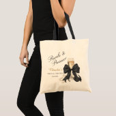 Elegante Perlen- und Prosecco-Brautjunggesellinnen Tragetasche (Vorderseite (Produkt))
