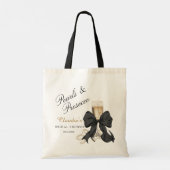 Elegante Perlen- und Prosecco-Brautjunggesellinnen Tragetasche (Rückseite)