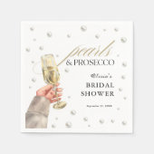 Elegante Perlen und Prosecco Brautparty Brunch Serviette (Vorderseite)