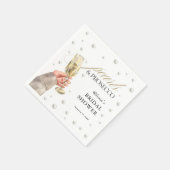 Elegante Perlen und Prosecco Brautparty Brunch Serviette (Ecke)
