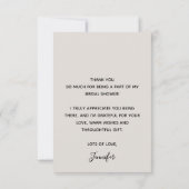 Elegante Perlen und Prosecco-Brautparty Dankeskarte (Rückseite)