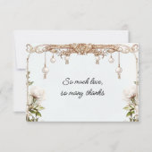 Elegante Perlen und Prosecco Dankeschön Karte (Vorderseite)