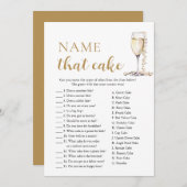 Elegante Perlen und Prosecco Name, das Kuchenspiel Einladung (Vorne/Hinten)