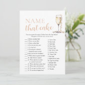 Elegante Perlen und Prosecco Name, das Kuchenspiel Einladung (Stehend Vorderseite)