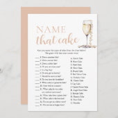 Elegante Perlen und Prosecco Name, das Kuchenspiel Einladung (Vorne/Hinten)