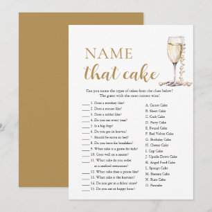 Elegante Perlen und Prosecco-Namen-Diese-Torte-Spi Einladung
