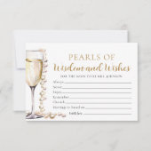 Elegante Perlen und Prosecco Perlen der Weisheitsk Einladung (Vorderseite)