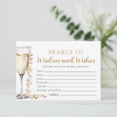 Elegante Perlen und Prosecco Perlen der Weisheitsk Einladung (Stehend Vorderseite)