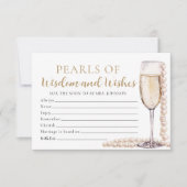 Elegante Perlen und Prosecco Perlen der Weisheitsk Einladung (Vorderseite)