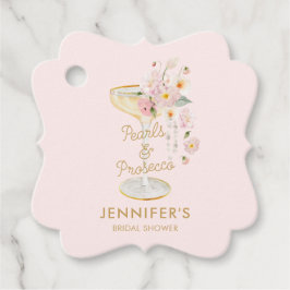 Elegante Perlen und Prosecco rosa Geschenkanhänger