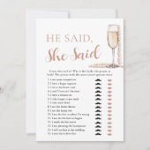 Elegante Perlen und Prosecco sagte er, sie sagte S Einladung (Vorderseite)