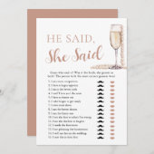 Elegante Perlen und Prosecco sagte er, sie sagte S Einladung (Vorne/Hinten)