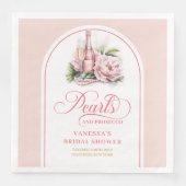 Elegante Perlen und Prosecco-Servietten personalis Serviette (Vorderseite)