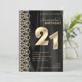 Elegante Perlen und Satin Einladung zum Geburtstag (Stehend Vorderseite)